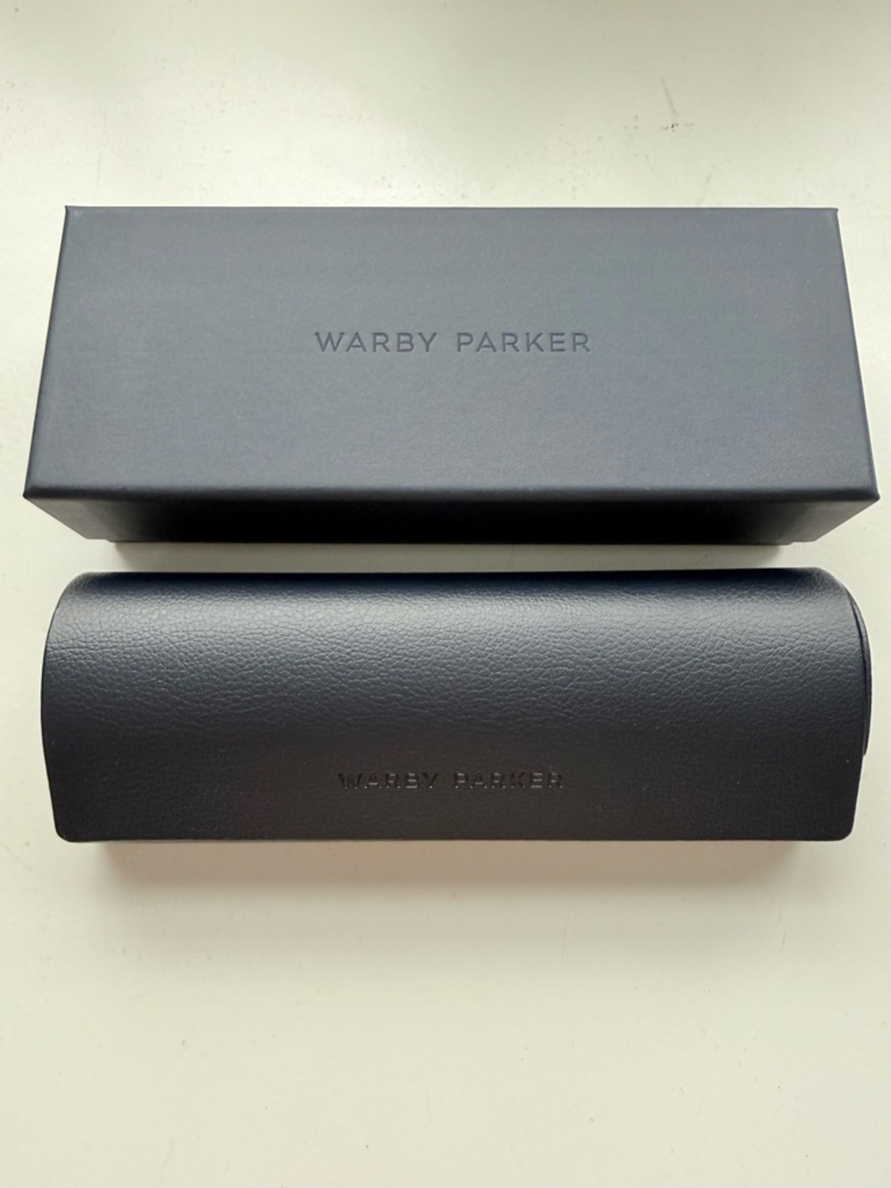 Warby Parker Eyeglass Case Cleaning Cloth and Box